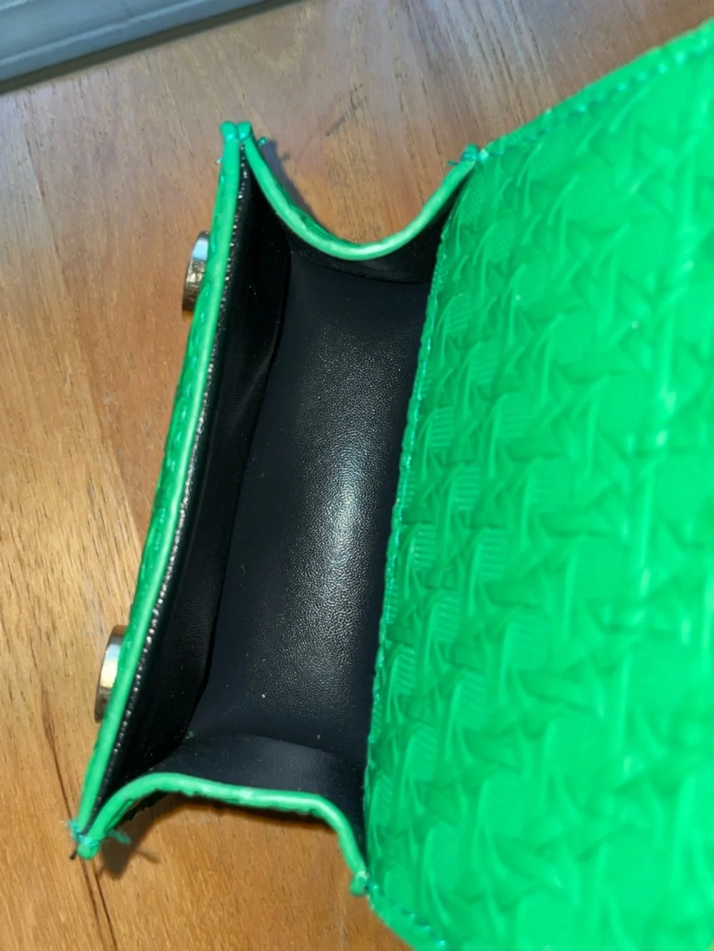 Green Woven-Texture Top Handle Mini Bag or Crossbody - Picture 8 of 8
